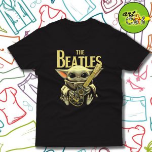 Baby Yoda Hugs The Beatles T Shirt