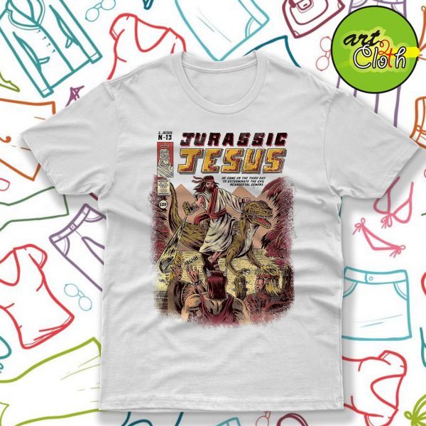 Funny Jurassic Jesus T Shirt