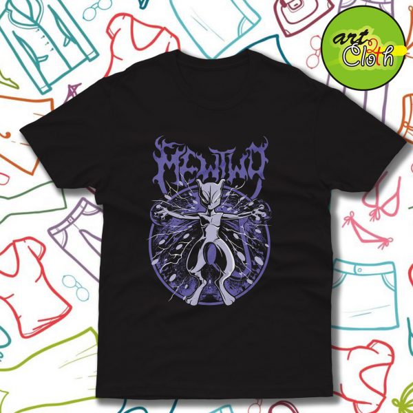 Pokemon Mewtwo Havy Metal T Shirt