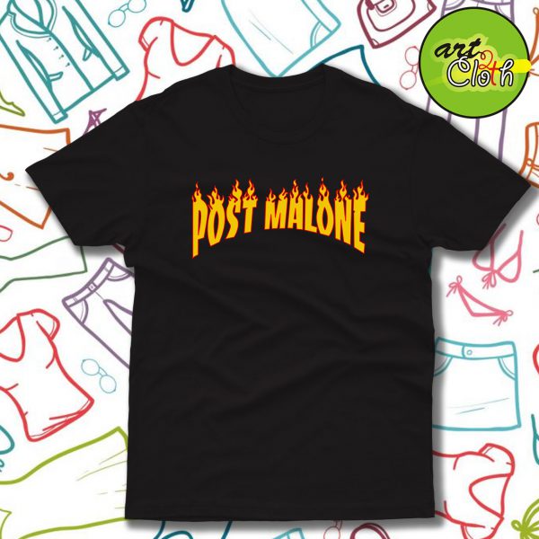 Post Malone Thrasher Flame T Shirt