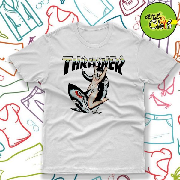 Thrasher Shark Tattoo T Shirt