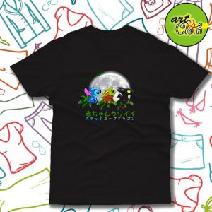 Trio baby Baby Yoda Stitch and Toothless T Shirt