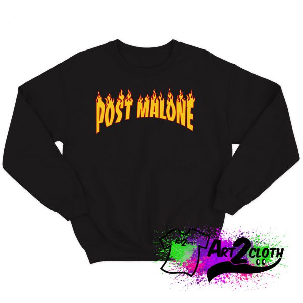 Post Malone Thrasher Flame Sweatshirt