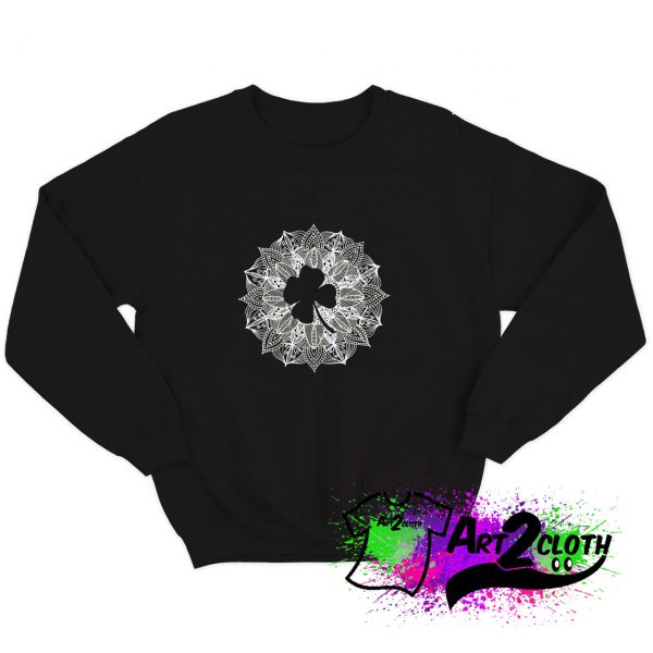 Mandala Circle Four Leaf Clover Sweatshirt