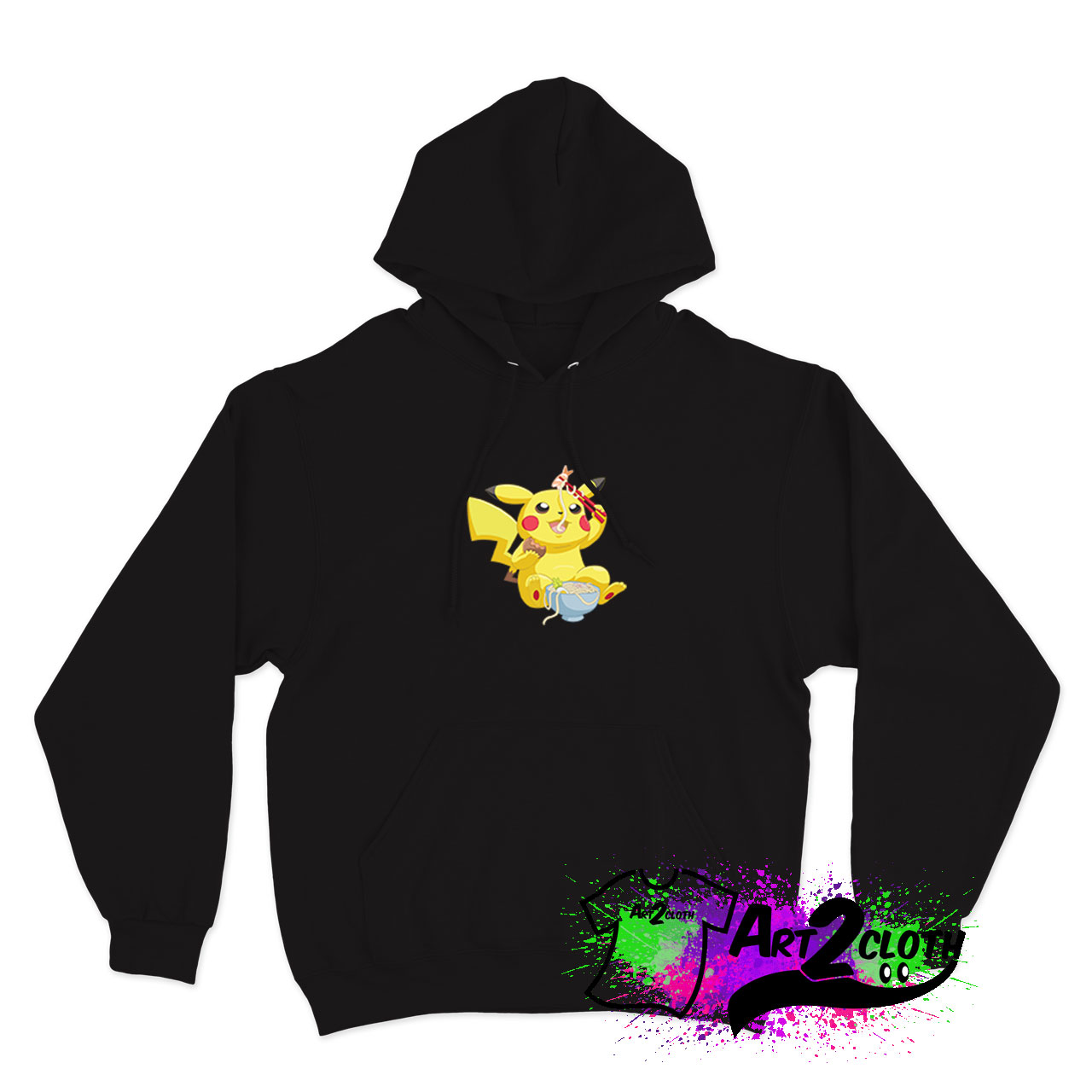 Pikachu Eating Ramen Hoodie - Custom Hoodies - Art2cloth.com