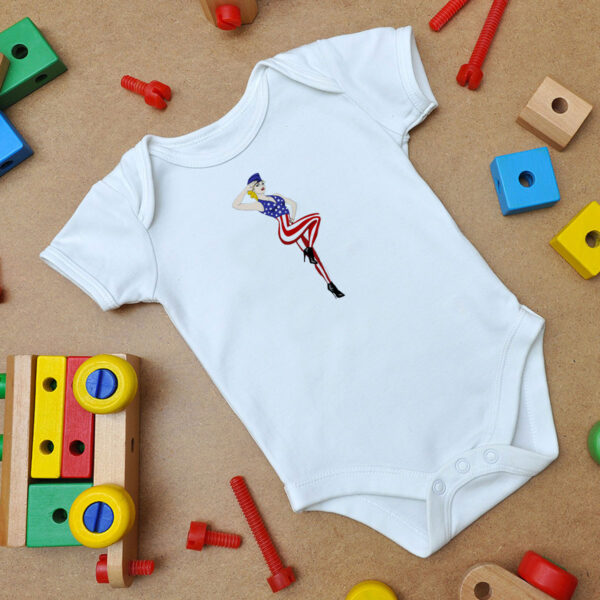 4Th Of July Girl Salute Baby Onesie