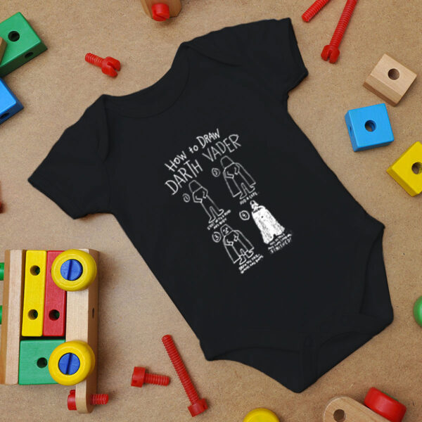 How To Draw Darth Vader Star Wars Baby Onesie