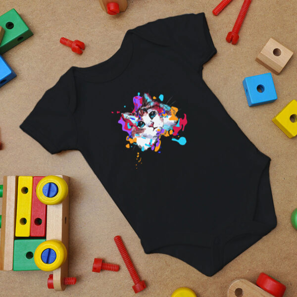 Watercolour Cat Face Baby Onesie