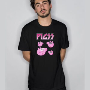 Pigs Peppa Pig x Kiss Band Parody T Shirt