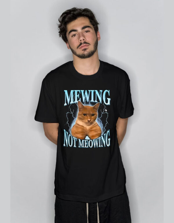 Funny Cat Meme Mewing LooksMax Meowing cat T Shirt