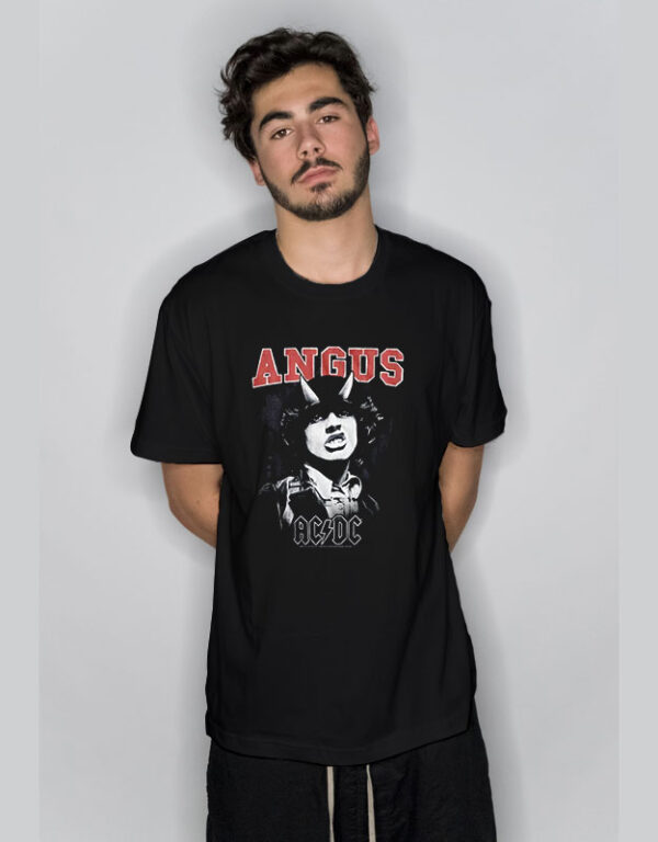 Angus Young Horns Black T Shirt